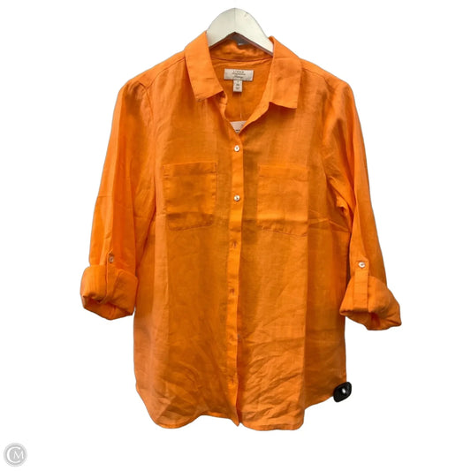 Top Long Sleeve By Charter Club In Orange, Size: M