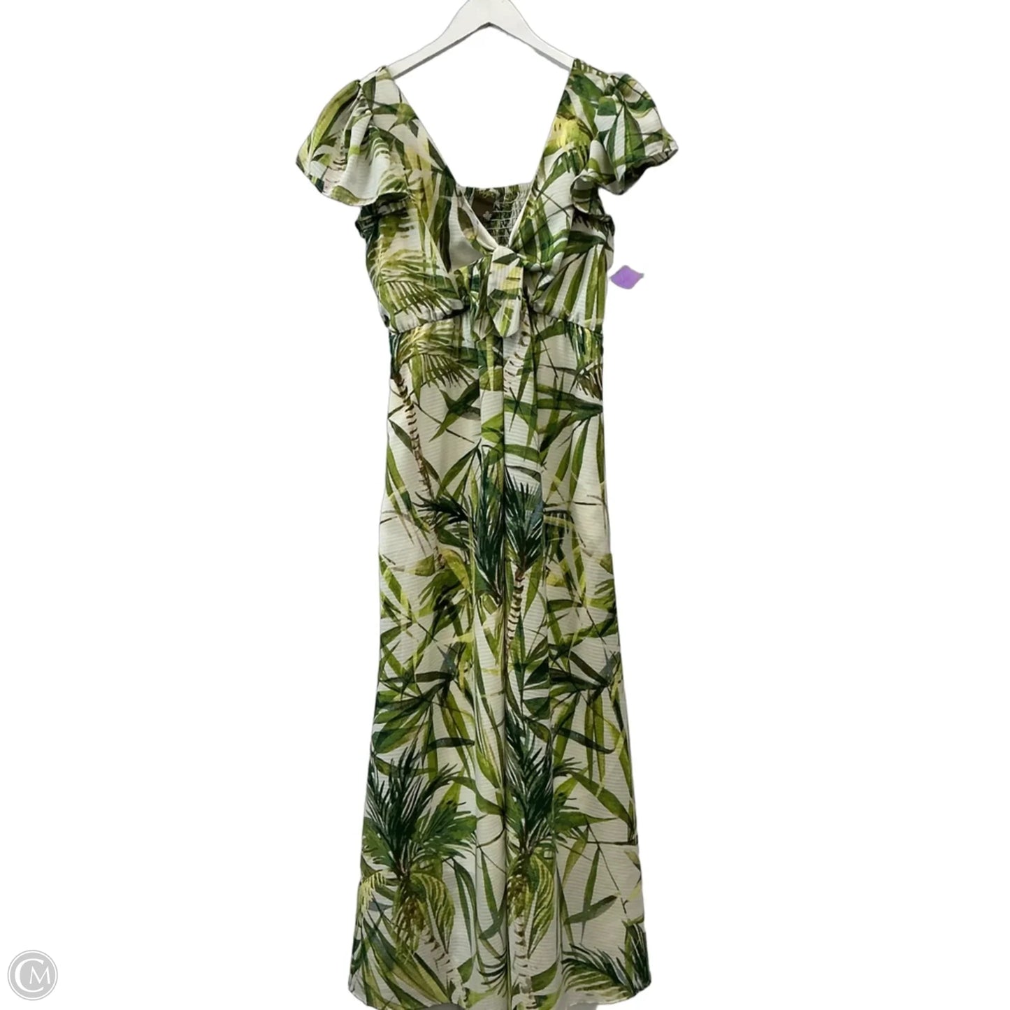 Dress Casual Maxi By Taylor In Green & White, Size: 12