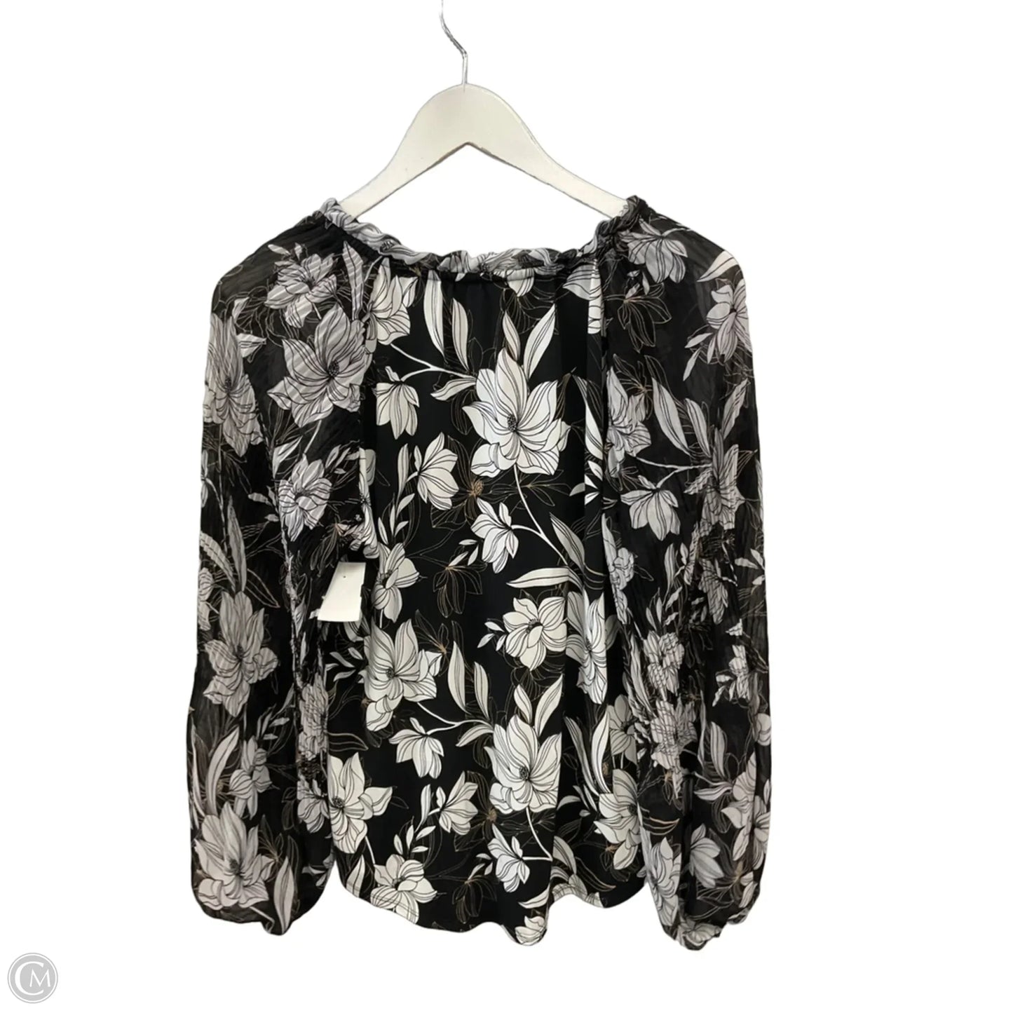 Top Long Sleeve By White House Black Market In Black & White, Size: S