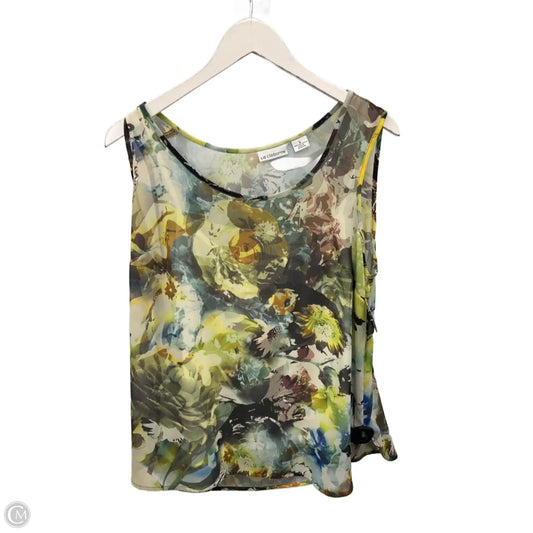 Top Sleeveless By Liz Claiborne In Floral Print, Size: L