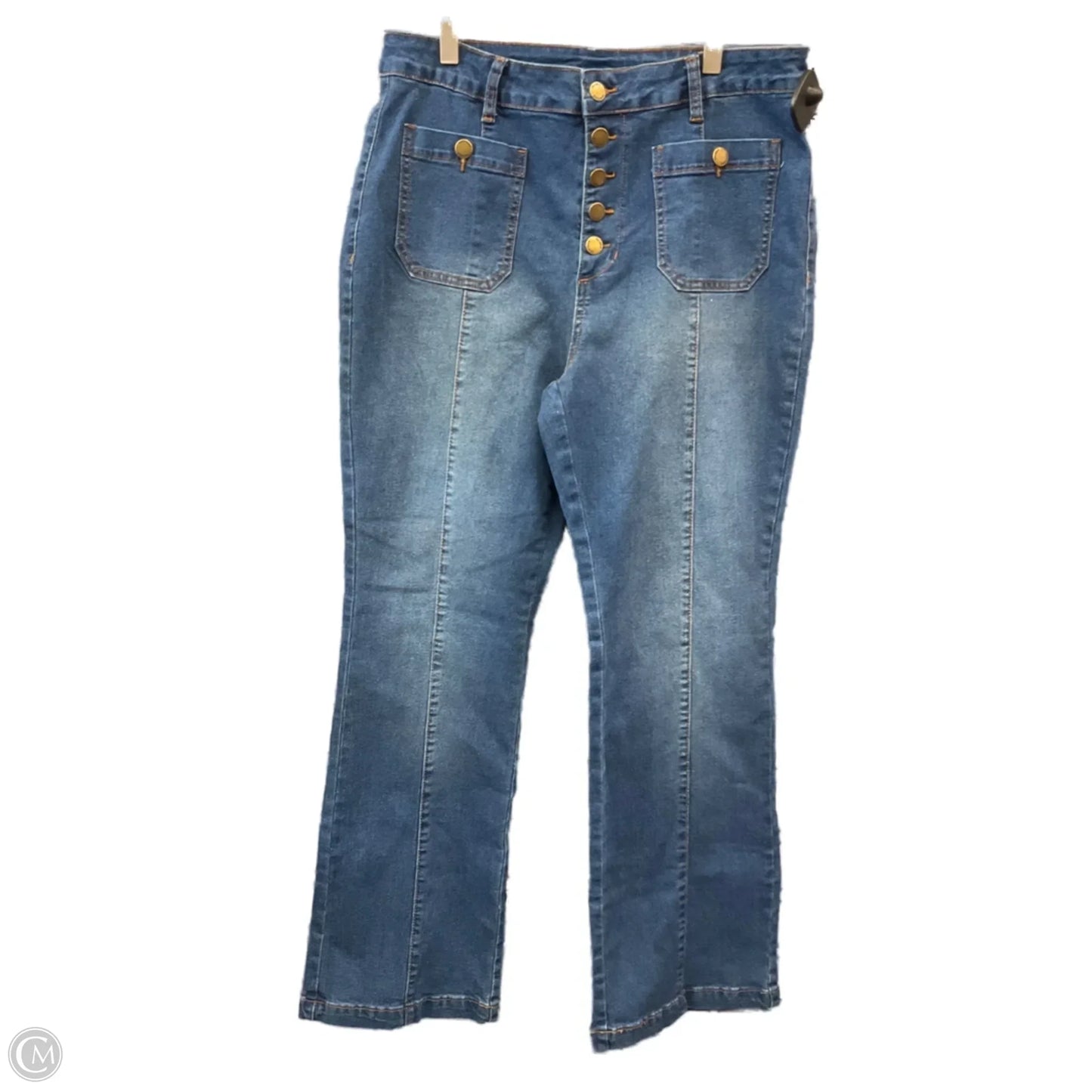 Jeans Straight By Clothes Mentor In Blue Denim, Size: 16