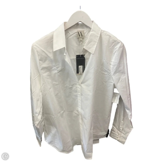 Top Long Sleeve By Worthington In White, Size: L