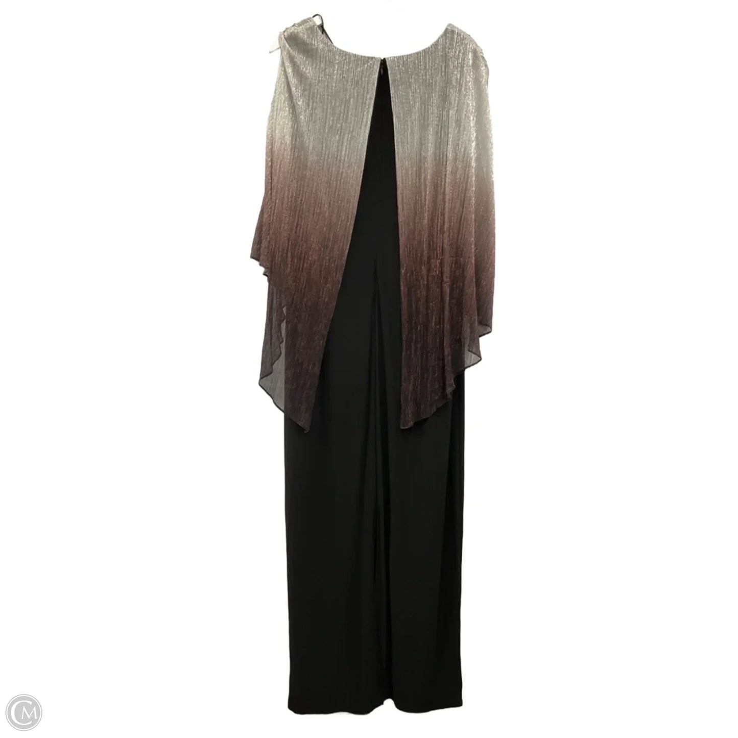 Dress Party Long By Clothes Mentor In Black & Silver, Size: 1x