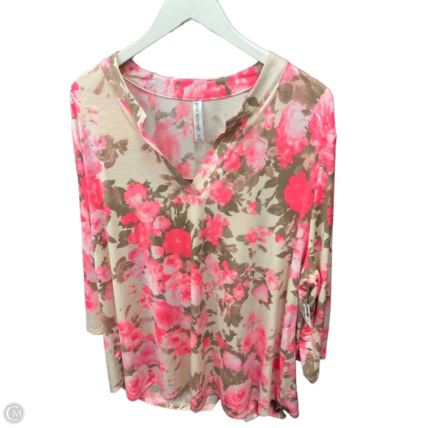 Top Short Sleeve Basic By Dear Scarlett In Pink, Size: 3x