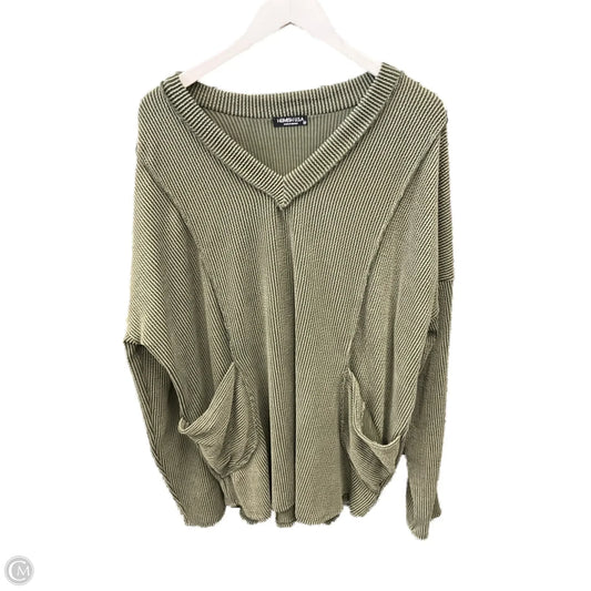 Top Long Sleeve Basic By Heimish Usa In Green, Size: 3x