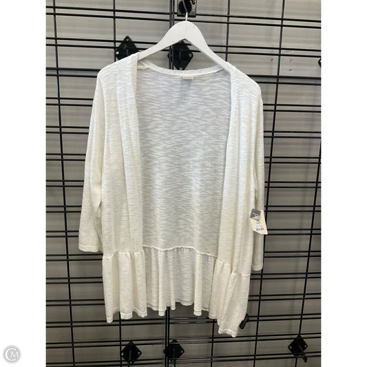 Sweater Cardigan By Terra & Sky In White, Size: Xl