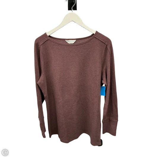 Top Long Sleeve Basic By Christopher And Banks In Brown, Size: L