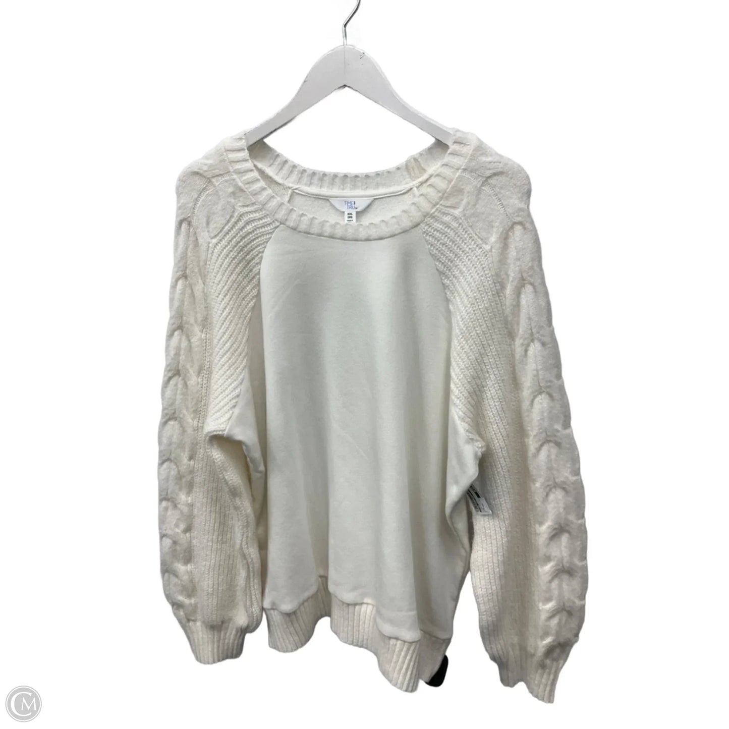Top Long Sleeve By Time And Tru In Ivory, Size: Xxl