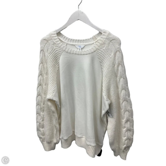 Top Long Sleeve By Time And Tru In Ivory, Size: Xxl