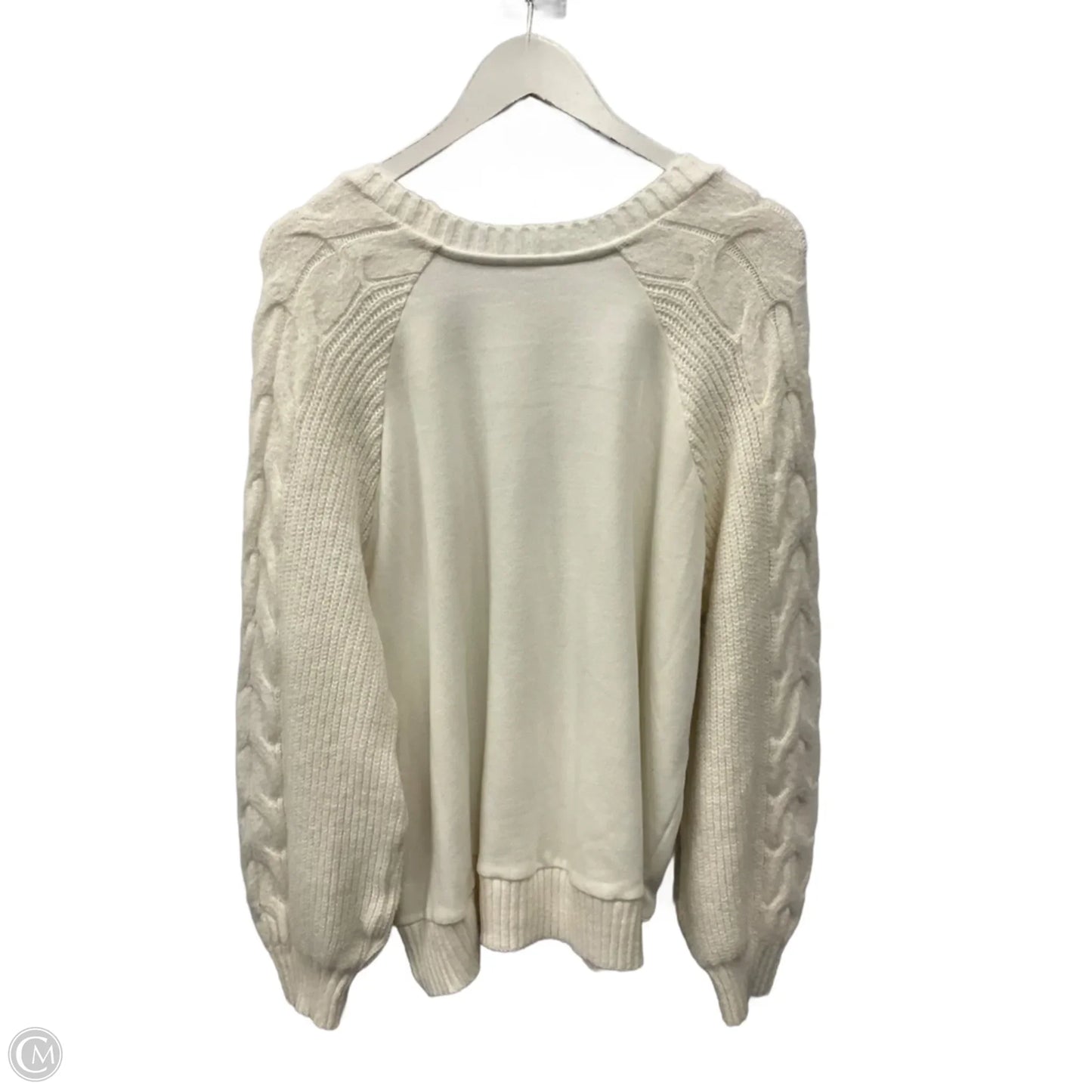 Top Long Sleeve By Time And Tru In Ivory, Size: Xxl