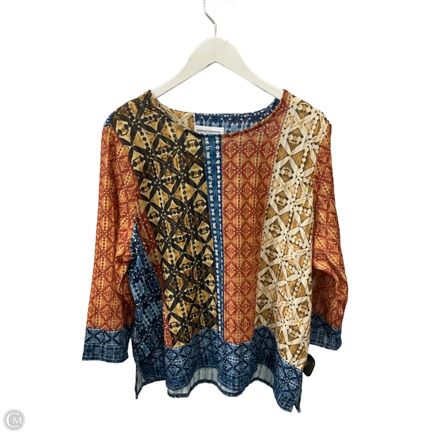 Top 3/4 Sleeve By Alfred Dunner In Orange, Size: 1x