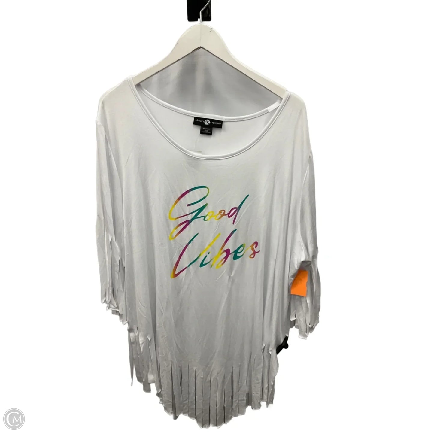 Top Short Sleeve By Ashley Stewart In White, Size: 3x