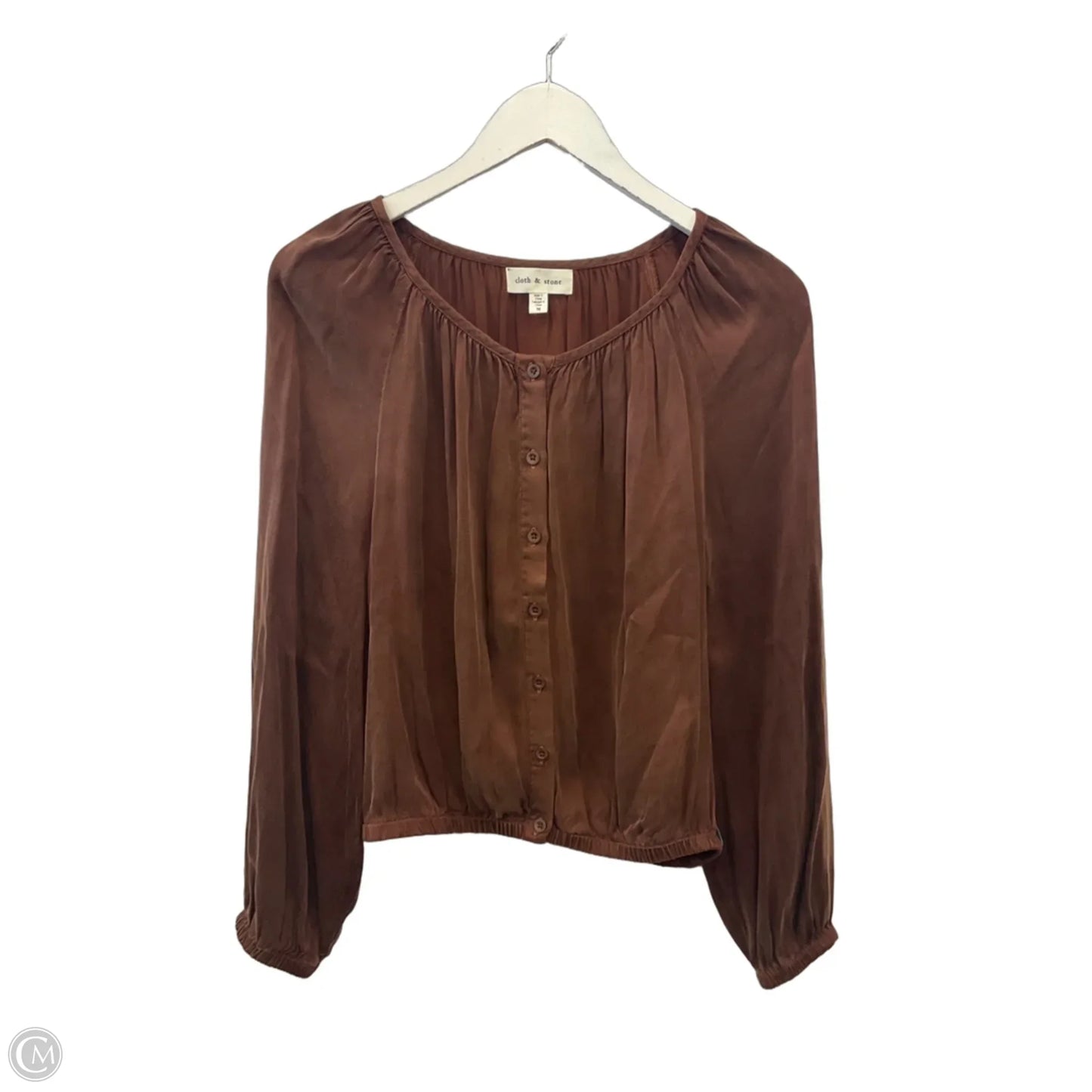 Top Long Sleeve By Cloth & Stone In Brown, Size: M