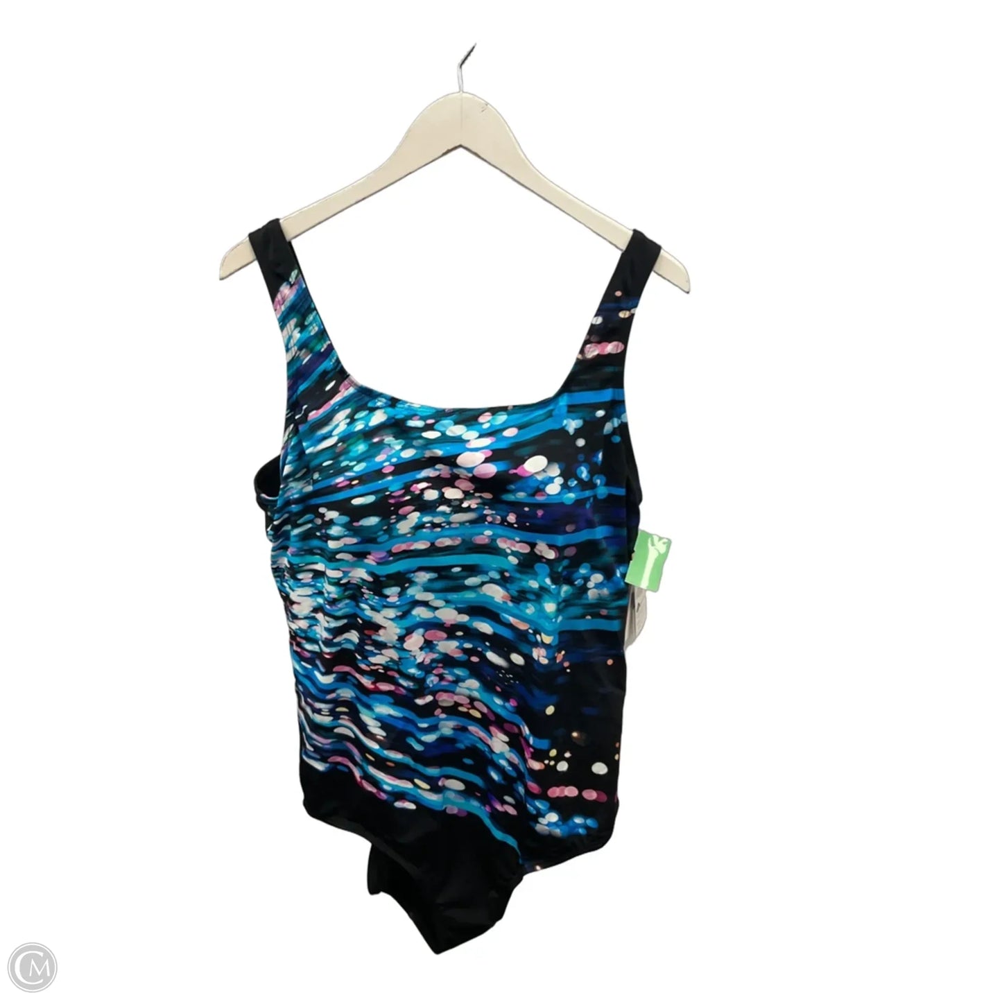 Swimsuit By Clothes Mentor In Black & Blue, Size: 24