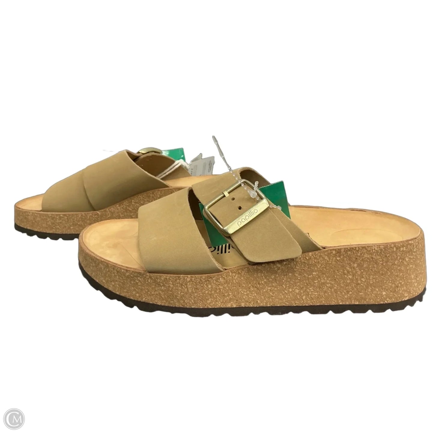 Sandals Flats By Birkenstock In Tan, Size: 6