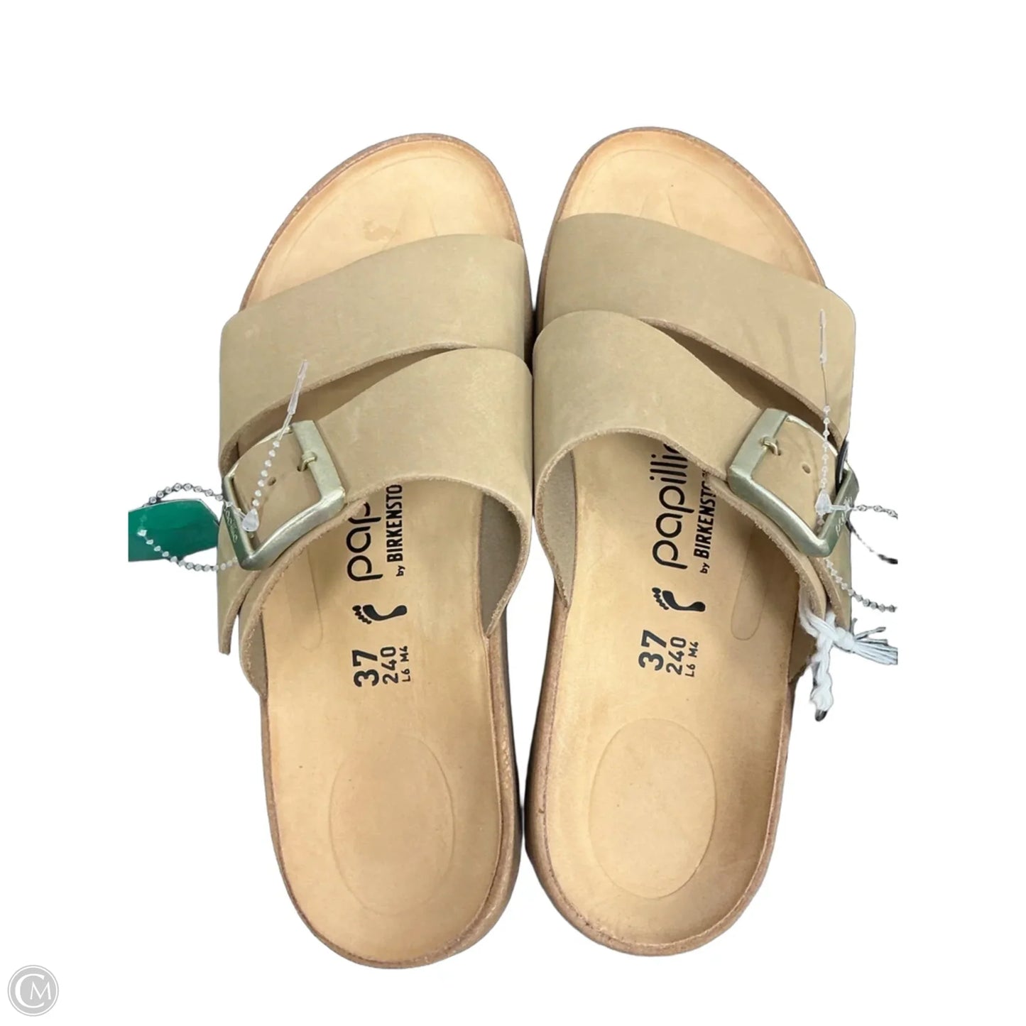 Sandals Flats By Birkenstock In Tan, Size: 6
