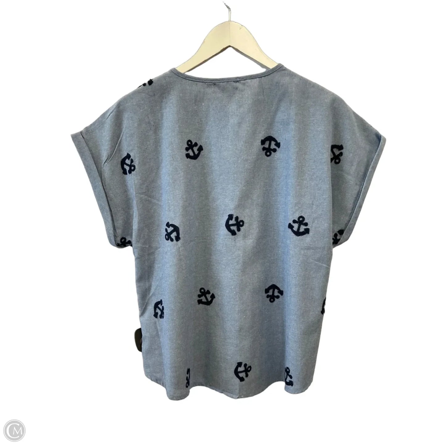 Top Short Sleeve By Kinesis In Blue, Size: L