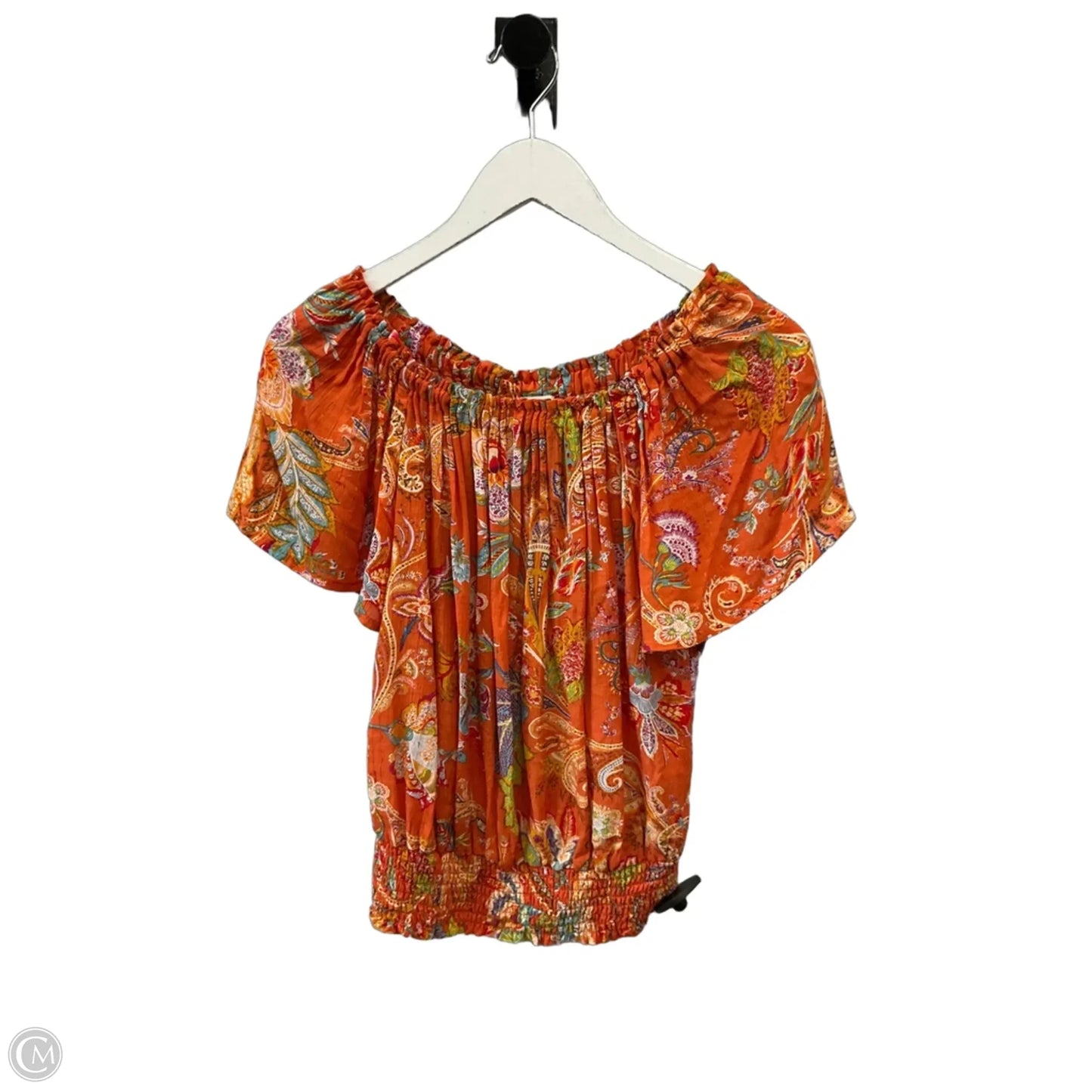 Top Short Sleeve By Nicole By Nicole Miller In Orange, Size: S