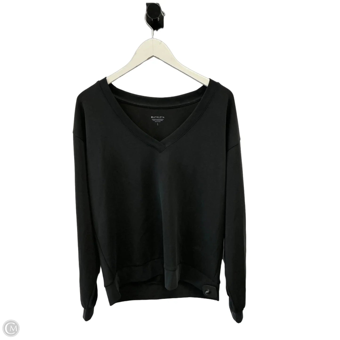 Athletic Top Long Sleeve Crewneck By Athleta In Black, Size: L