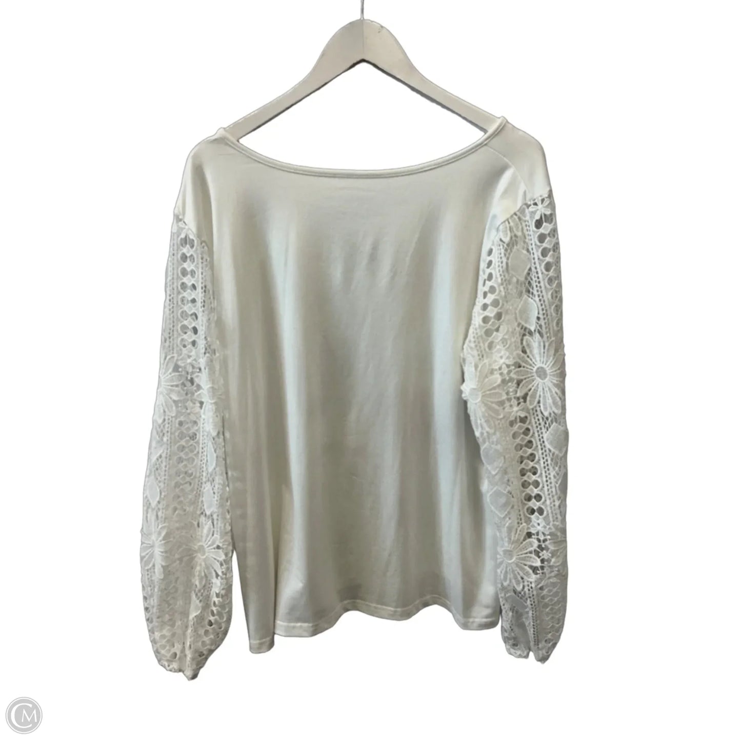 Top Long Sleeve By Clothes Mentor In White, Size: 2x