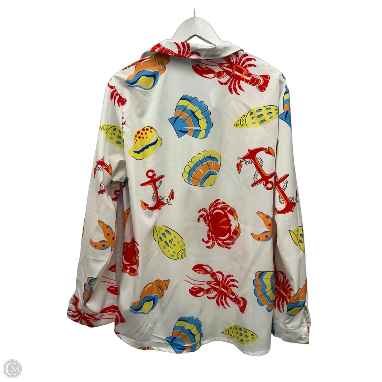 Top Long Sleeve By Clothes Mentor In White & Yellow, Size: Xl