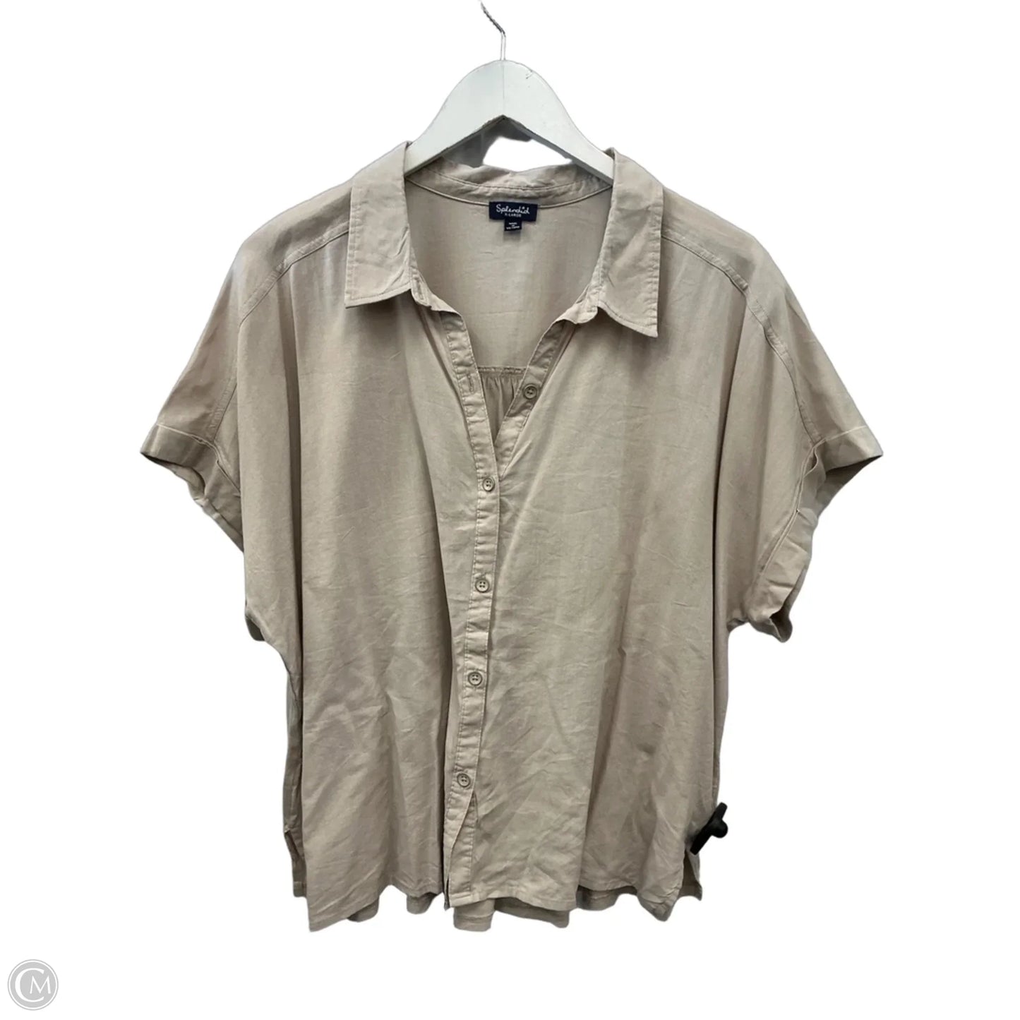 Top Short Sleeve By Splendid In Tan, Size: Xl