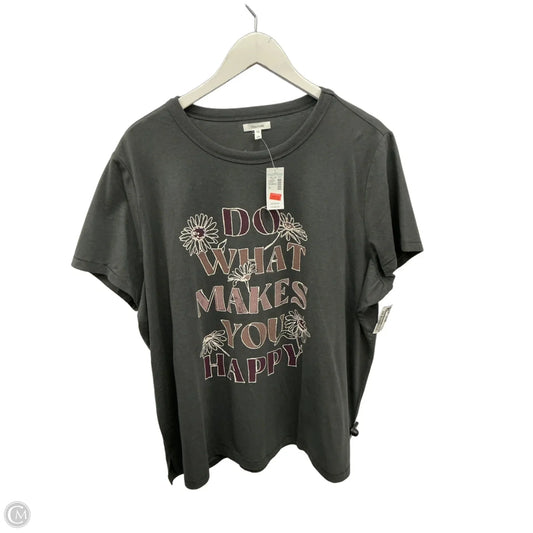 Top Short Sleeve By Maurices In Grey, Size: 2x