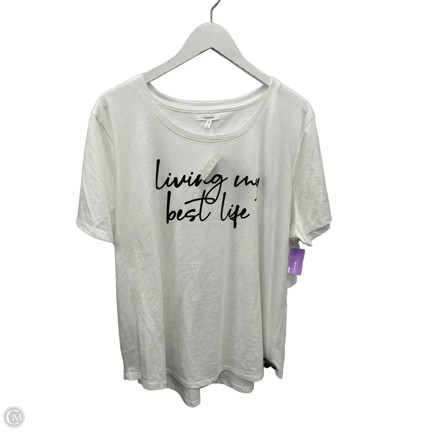 Top Short Sleeve By Maurices In White, Size: 2x
