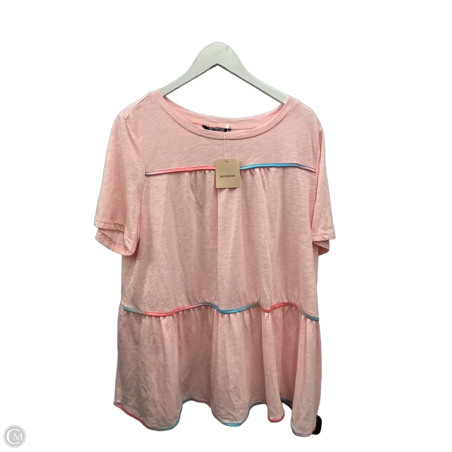 Top Short Sleeve By Bloomchic In Pink, Size: 1x