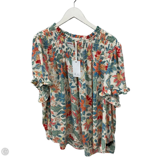 Top Short Sleeve By Rose And Olive In Multi-colored, Size: 2x