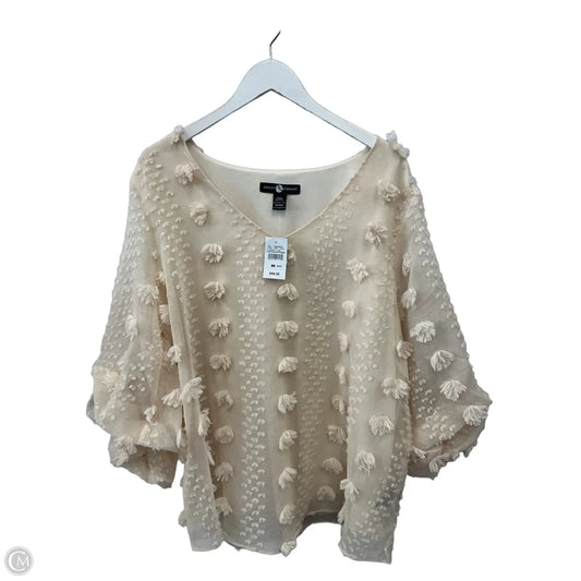 Top 3/4 Sleeve By Ashley Marie In Cream, Size: 1x