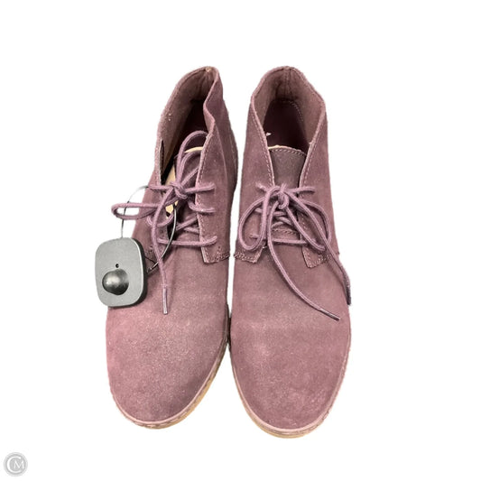 Boots Ankle Heels By Clarks In Purple, Size: 6.5