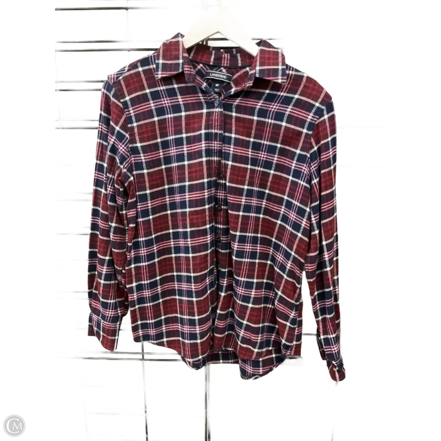 Top Long Sleeve By Lands End In Blue & Red, Size: Mp