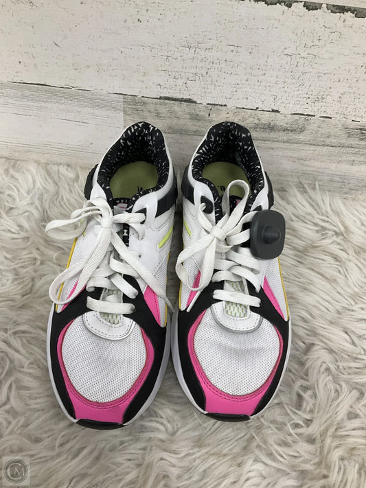 Shoes Athletic By Fabletics In White & Yellow, Size: 9