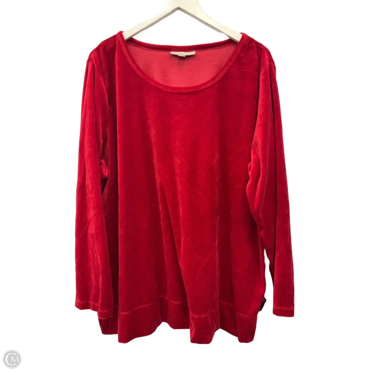 Top Long Sleeve Basic By Woman Within In Red, Size: 2x