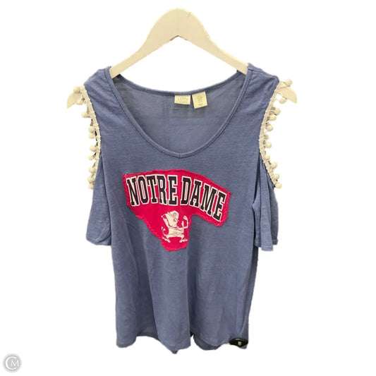 Athletic Top Short Sleeve By Lucy And Laurel In Blue, Size: M