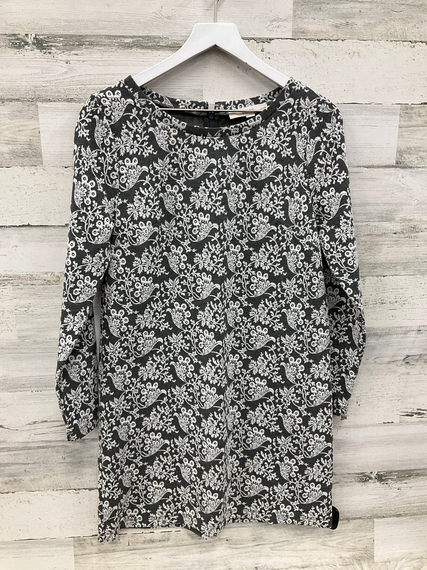 Dress Casual Midi By Loft In Grey & White, Size: S
