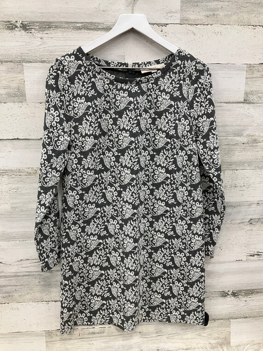 Dress Casual Midi By Loft In Grey & White, Size: S
