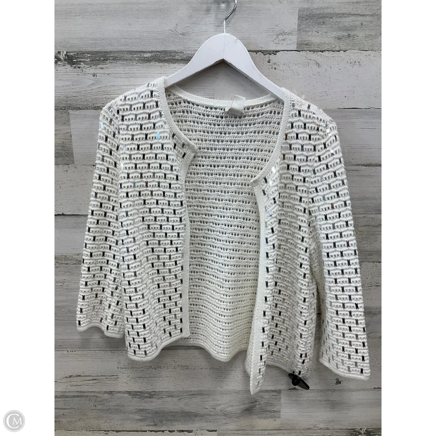 Sweater Cardigan By Chicos In White, Size: S