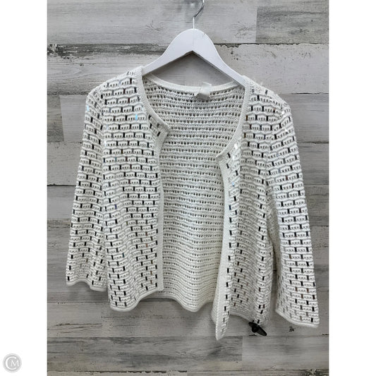 Sweater Cardigan By Chicos In White, Size: S