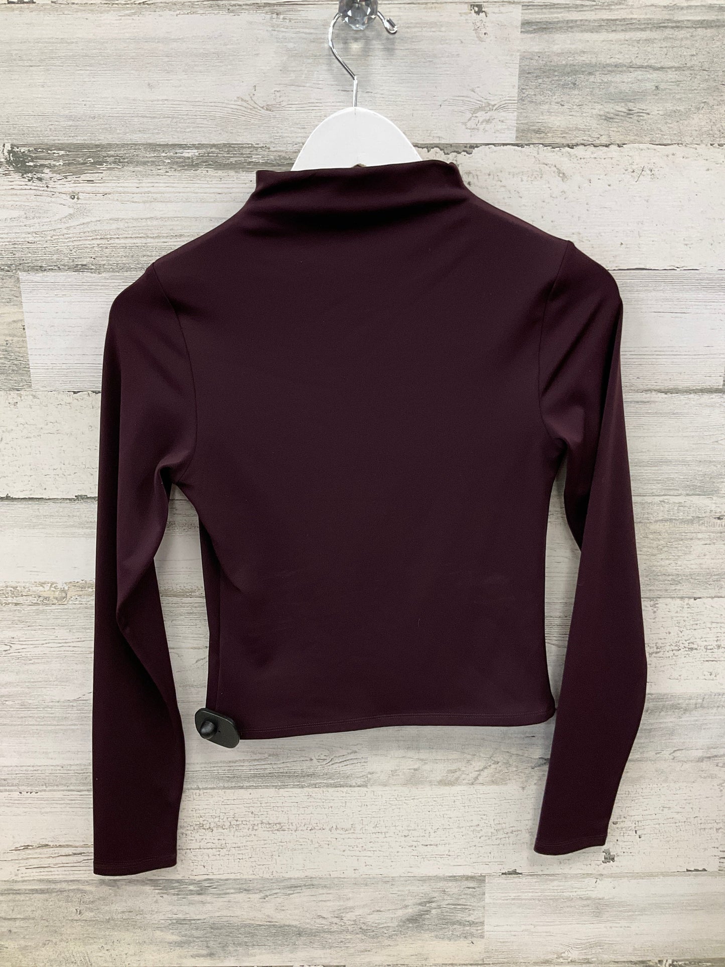 Athletic Top Long Sleeve Collar By Express In Maroon, Size: S