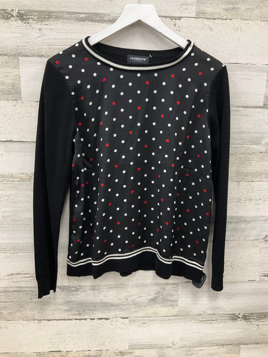 Top Long Sleeve By Liz Claiborne In Black & Red, Size: M