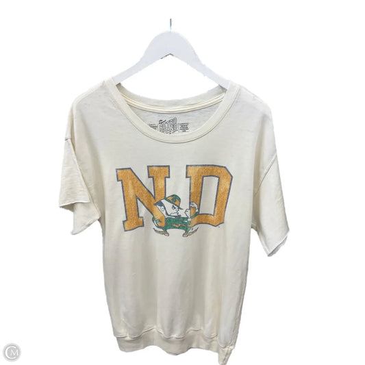 Athletic Top Short Sleeve By Clothes Mentor In Cream, Size: S