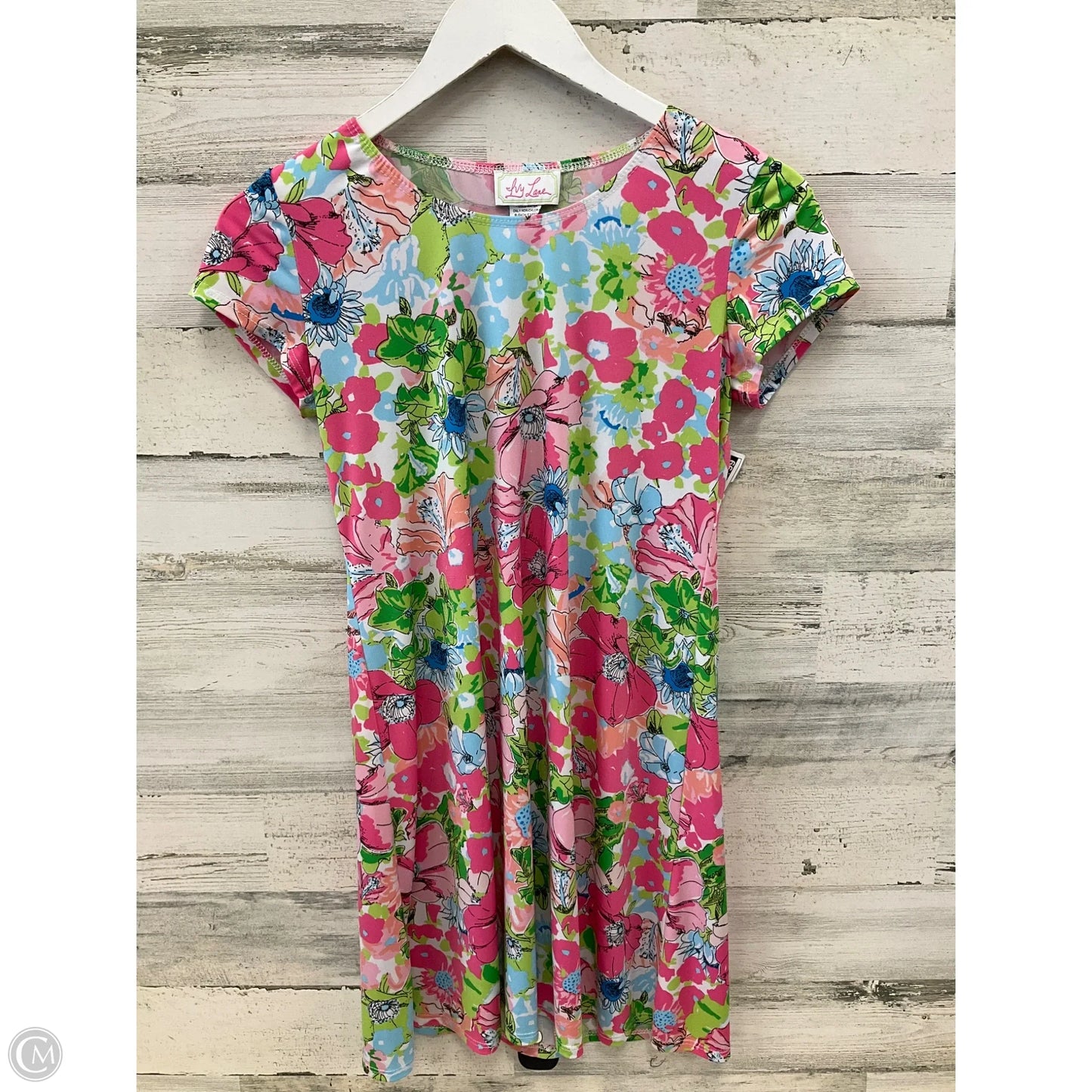 Dress Casual Short By Clothes Mentor In Pink & White, Size: S