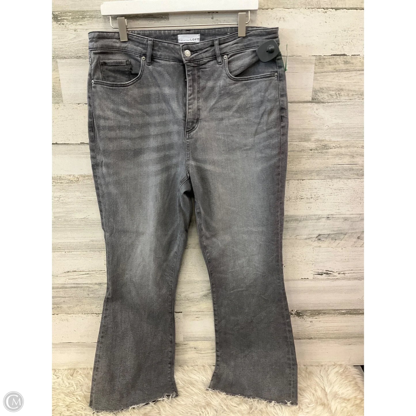 Jeans Cropped By Loft In Grey, Size: 14