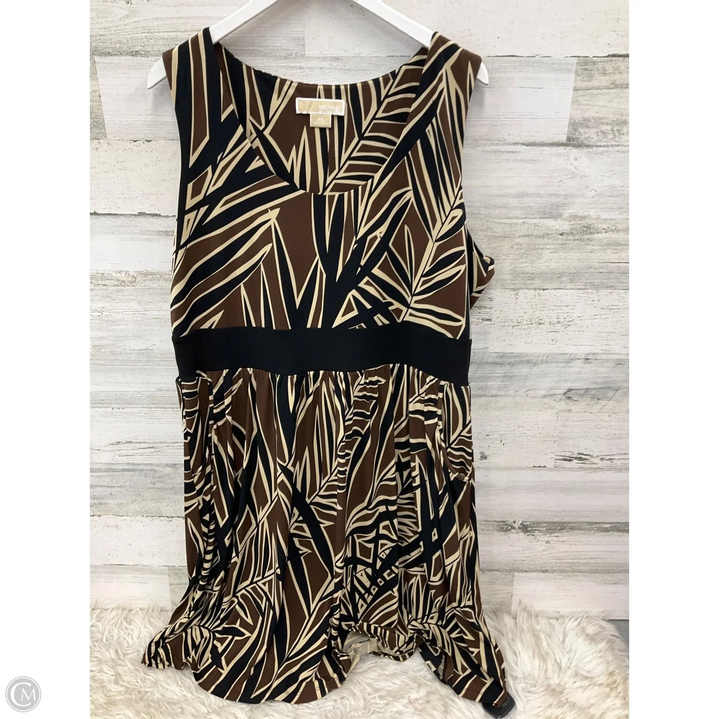 Dress Casual Midi By Michael By Michael Kors In Brown, Size: 2x