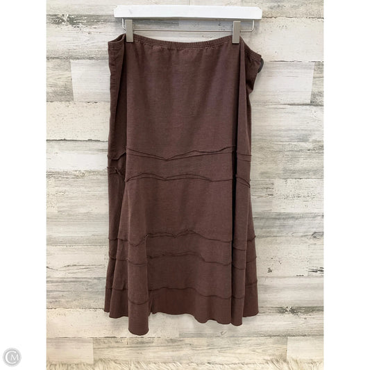 Skirt Midi By Dressbarn In Brown, Size: 12