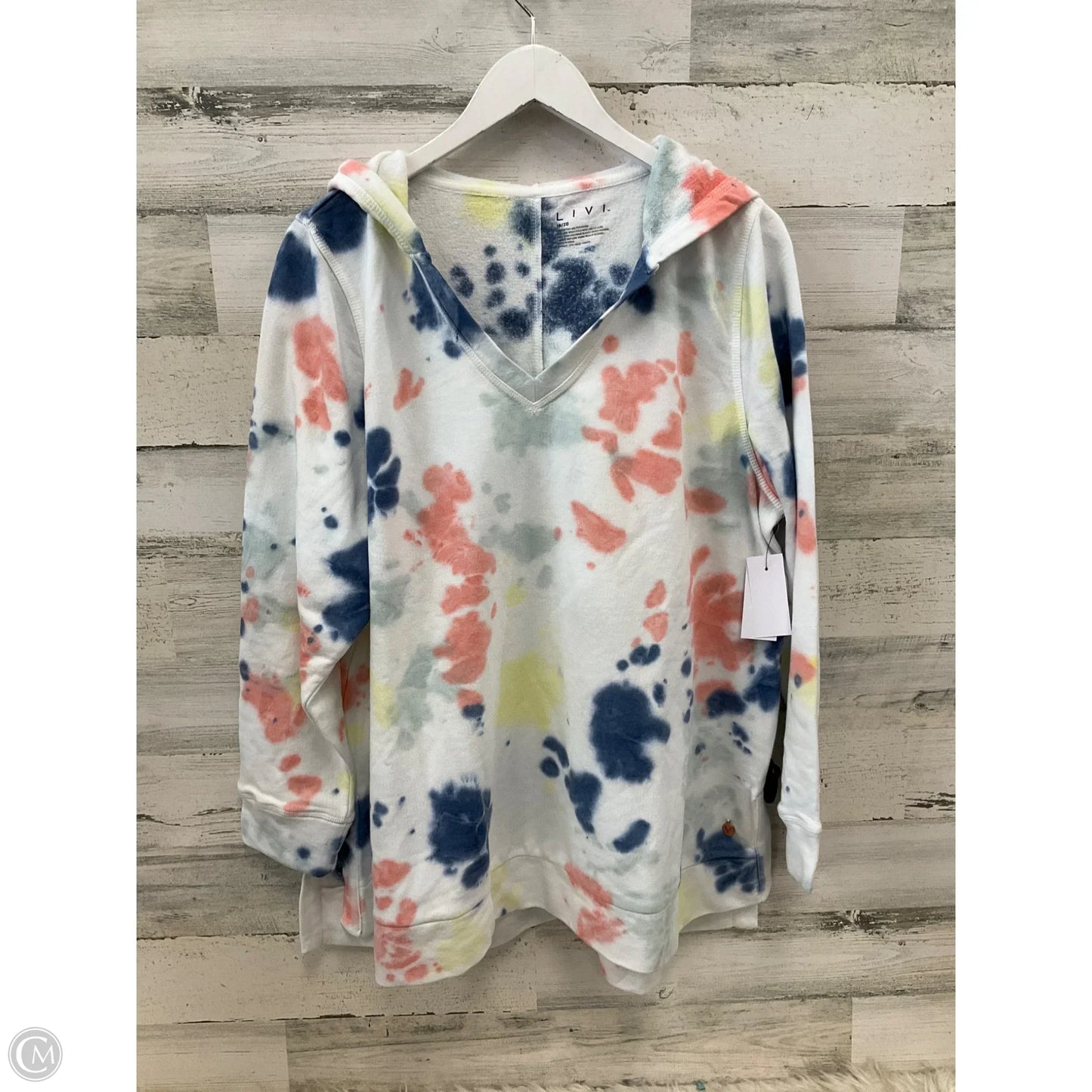 Sweatshirt Hoodie By Livi Active In Tie Dye Print, Size: 1x