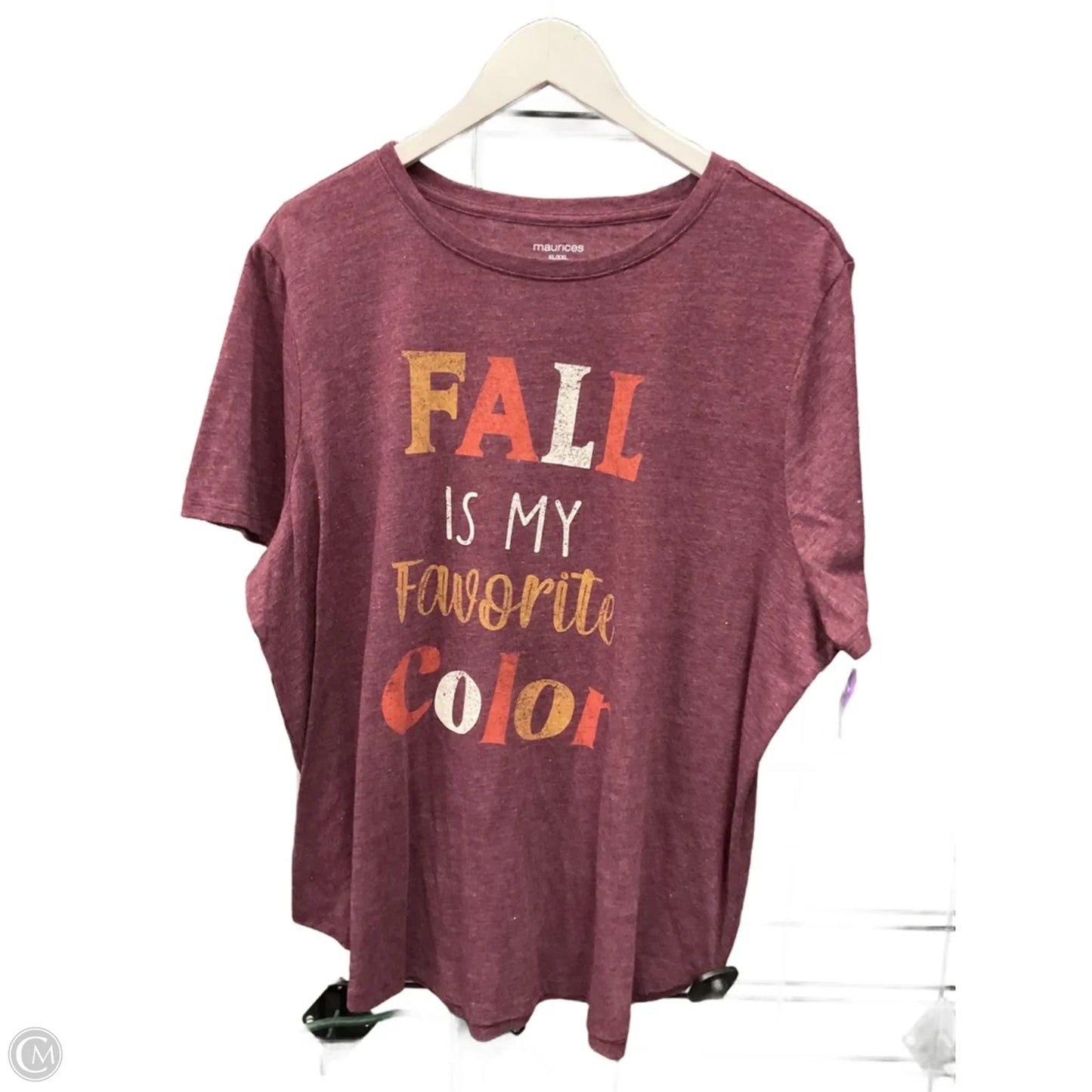 Top Short Sleeve By Maurices In Maroon, Size: Xxl