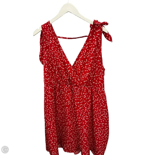 Dress Casual Short By Shein In Red & White, Size: 3x